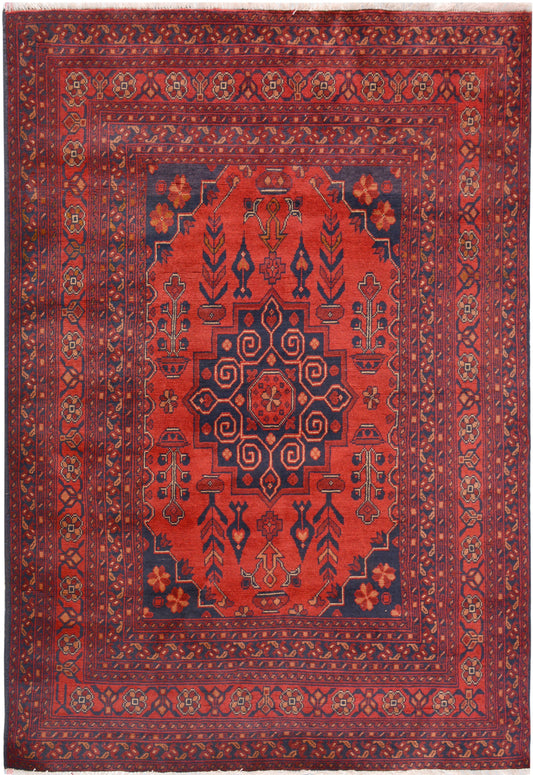 Afghan Khal Mohammadi hand knotted rug 4x6