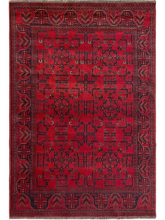 Afghan Khorjeen hand knotted rug 4x6