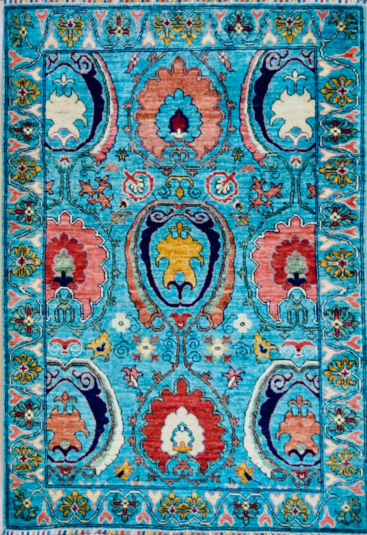 Afghan Ersari hand knotted rug 4x6