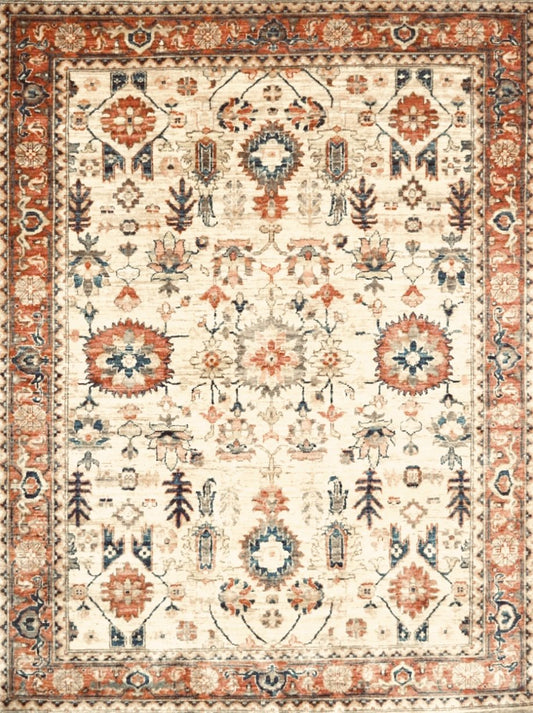 Afghan Chobi hand knotted rug 5x8