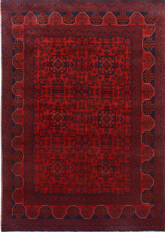 Afghan Kazak hand knotted rug 5x7