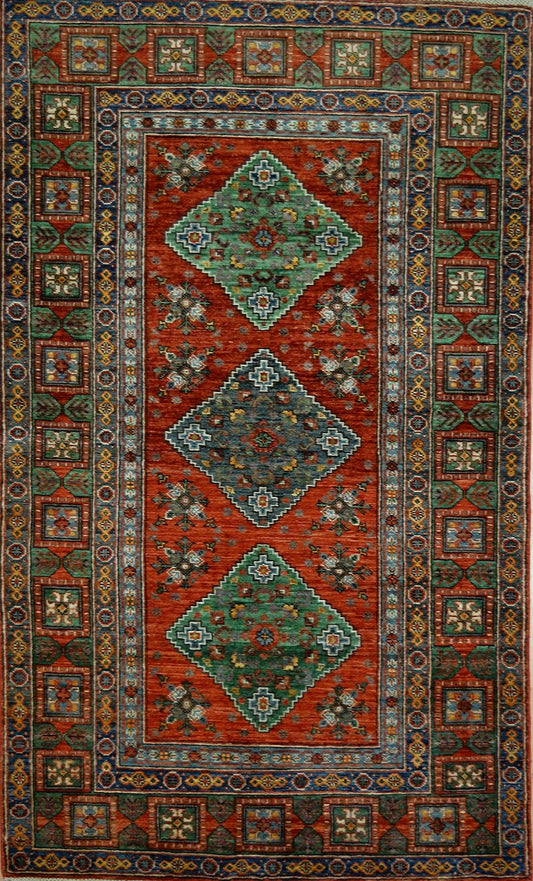 Persian Bakhtiari hand knotted rug 5x7