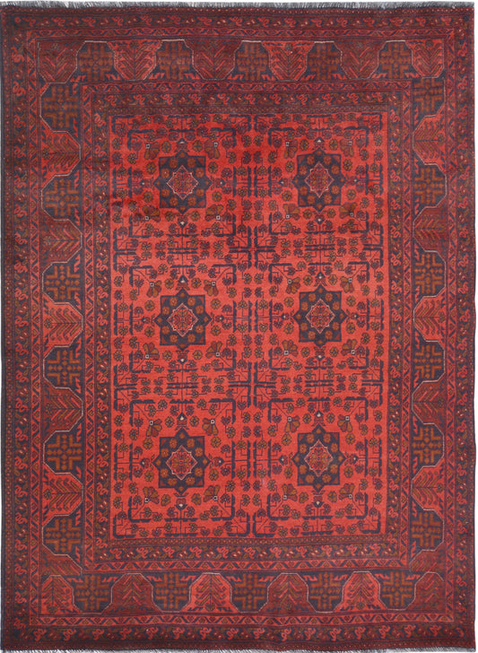 Afghan Khal Mohammadi hand knotted rug 5x7