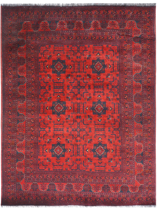 Afghan Khal Mohammadi hand knotted rug 5x7