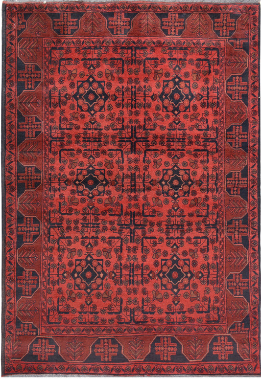 Afghan Khal Mohammadi hand knotted rug 5x7