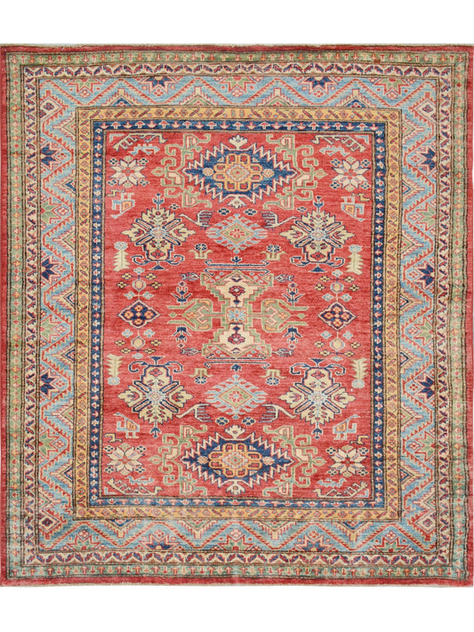 Afghan Kazak hand knotted rug 5x7