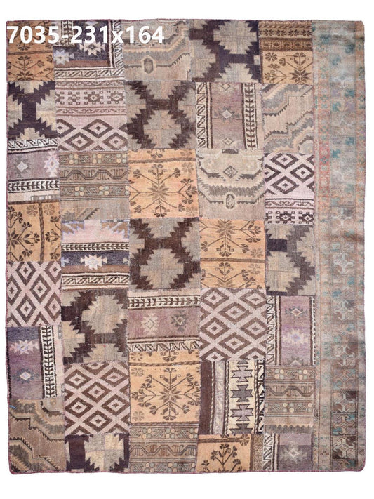 Afghan Khaja Roshnaee hand knotted rug 7x10