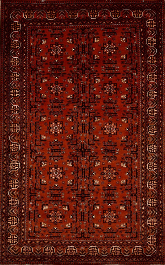 Afghan Khaja Roshnaee hand knotted rug 7x10