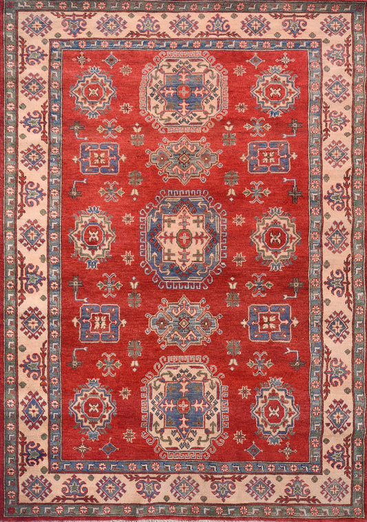 Afghan Super Fine Kazak hand knotted rug 5x8