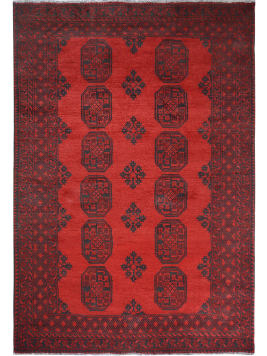 Afghan Akcha hand knotted rug 5x8
