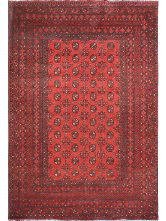 Afghan Akcha hand knotted rug 5x8