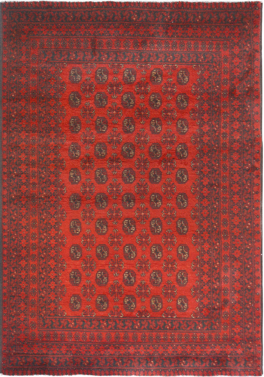 Afghan Akcha hand knotted rug 5x8