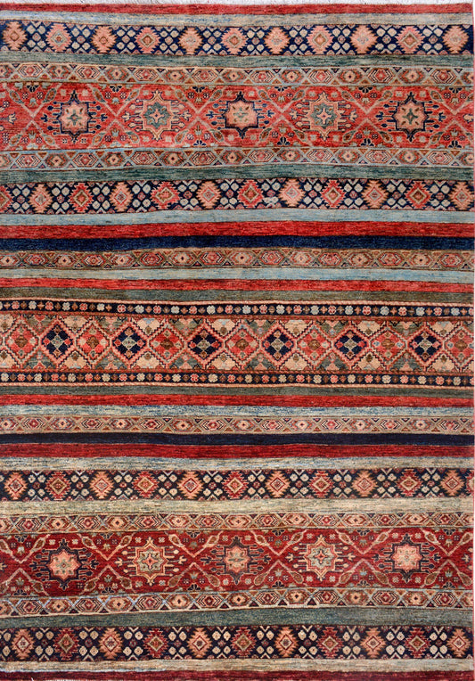 Afghan Super Fine Khorjeen hand knotted rug 6x9