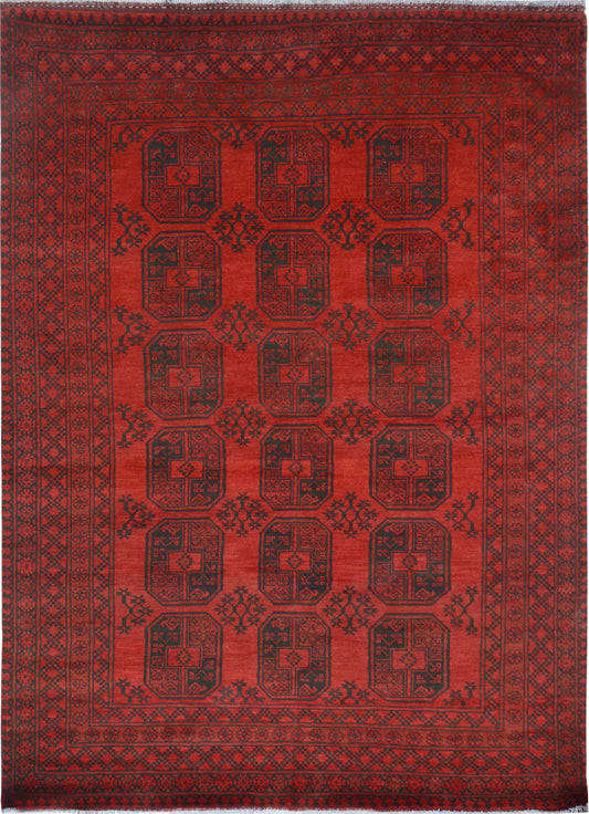 Pakistani Fine Bukhara hand knotted rug 6x9