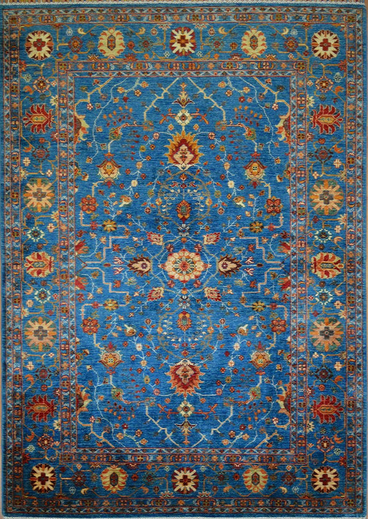 Afghan Super Fine Kazak hand knotted rug 5x7