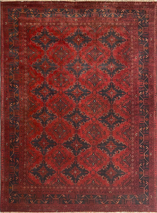 Afghan Belgic hand knotted rug 7x10