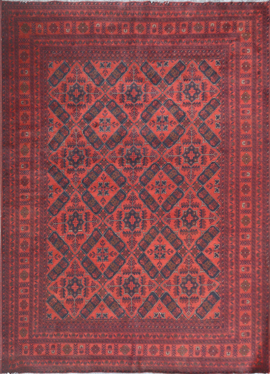 Afghan Belgic hand knotted rug 7x10