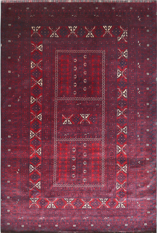 Afghan Belgic hand knotted rug 7x10