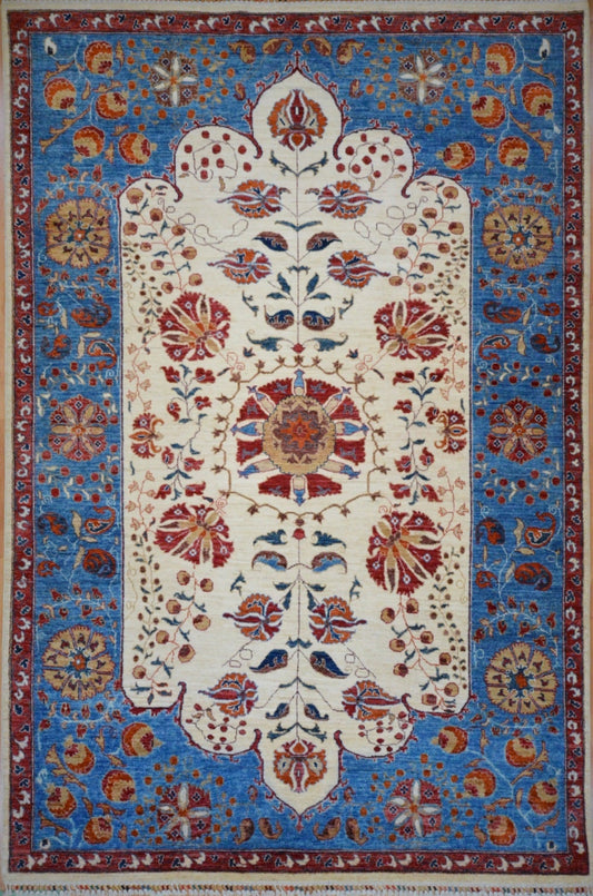 Afghan Super Fine Kazak hand knotted rug 7x10