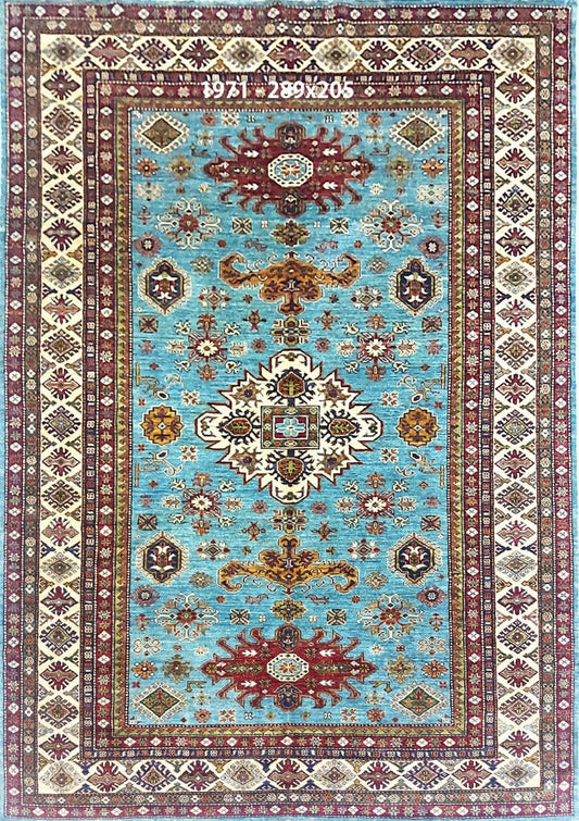 Afghan Super Fine Kazak hand knotted rug 7x10