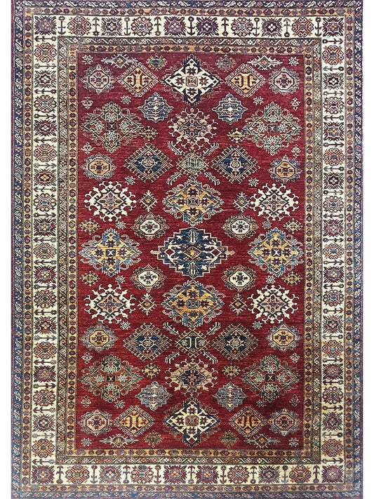 Afghan Super Fine Kazak hand knotted rug 7x10