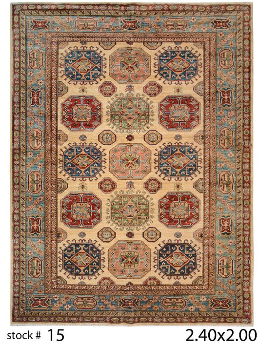 Afghan Super Fine Kazak hand knotted rug 8x10