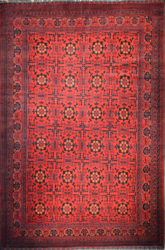 Afghan Super Fine Kazak hand knotted rug 8x10