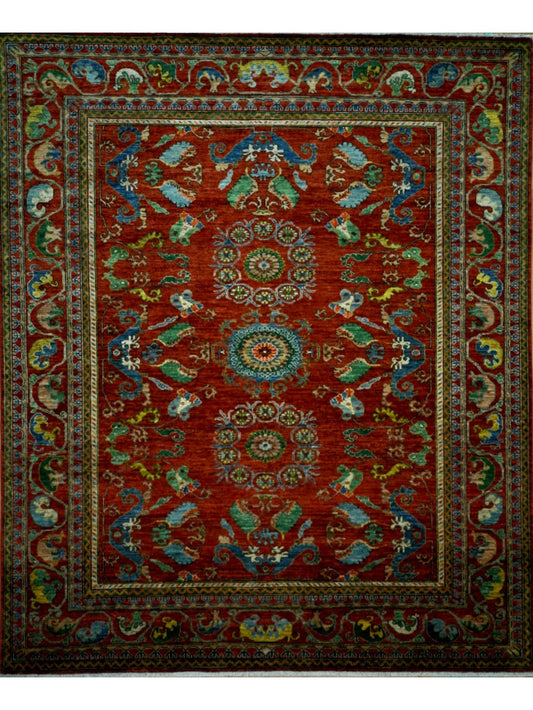 Afghan Ersari hand knotted rug 8x10