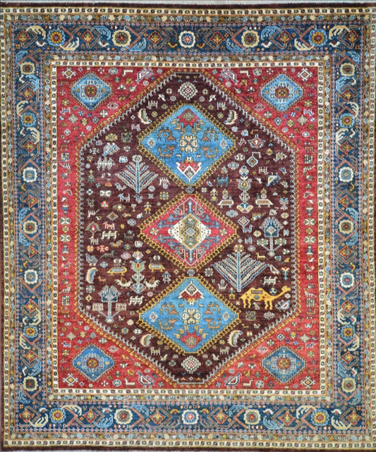 Persian Second Life hand knotted rug 8x11
