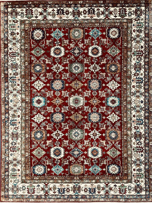 Afghan Super Fine Serapi hand knotted rug 8x11