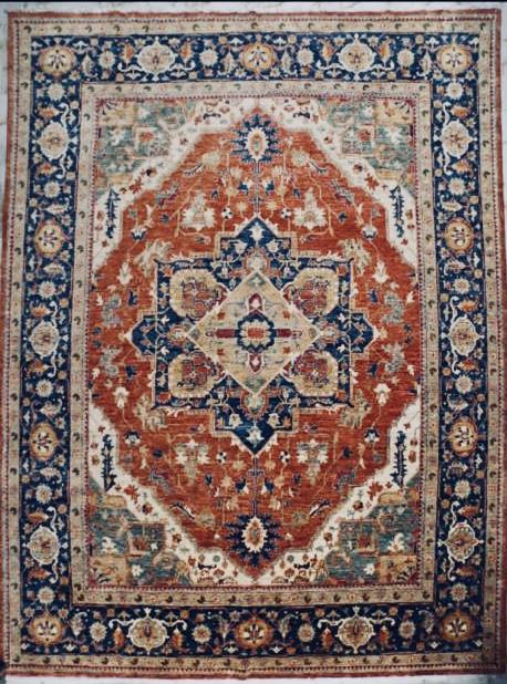 Indian Jaipur Wool & Silk hand knotted rug 8x10
