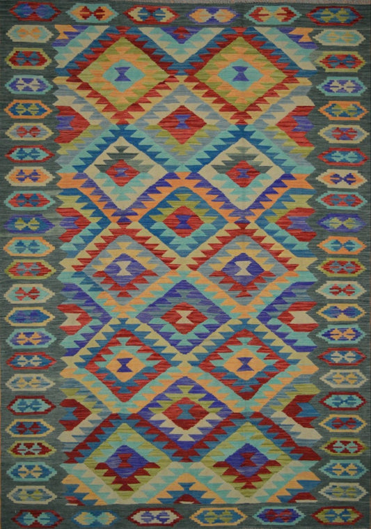 Afghan Vegetable Dye hand woven rug 4x6