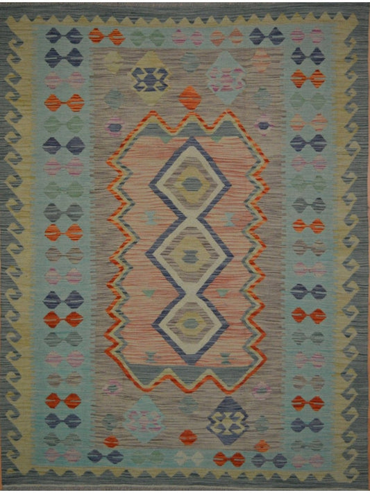 Afghan Vegetable Dye hand woven rug 5x8