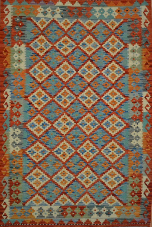 Afghan Vegetable Dye hand woven rug 4x6