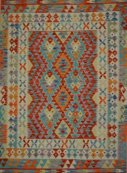 Afghan Vegetable Dye hand woven rug 4x6