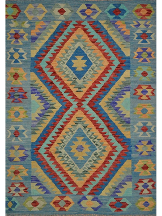 Afghan Vegetable Dye hand woven rug 4x6