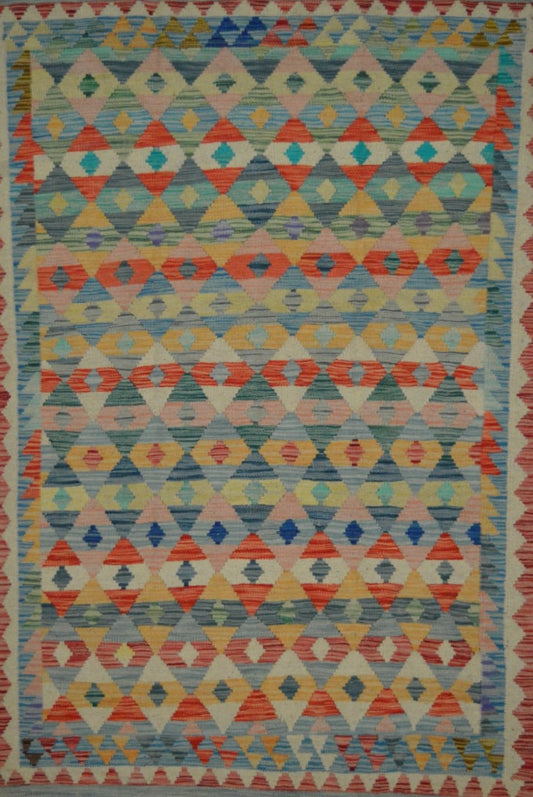 Afghan Vegetable Dye hand woven rug 3x5