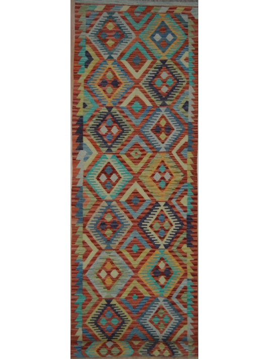 Afghan Vegetable Dye hand woven rug 2x12