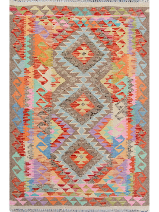 Afghan Vegetable Dye hand woven rug 2x3