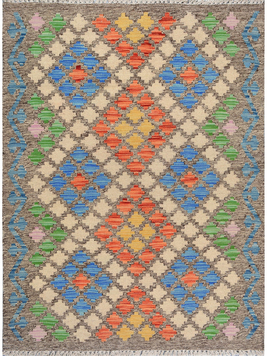 Afghan Vegetable Dye hand woven rug 2x3