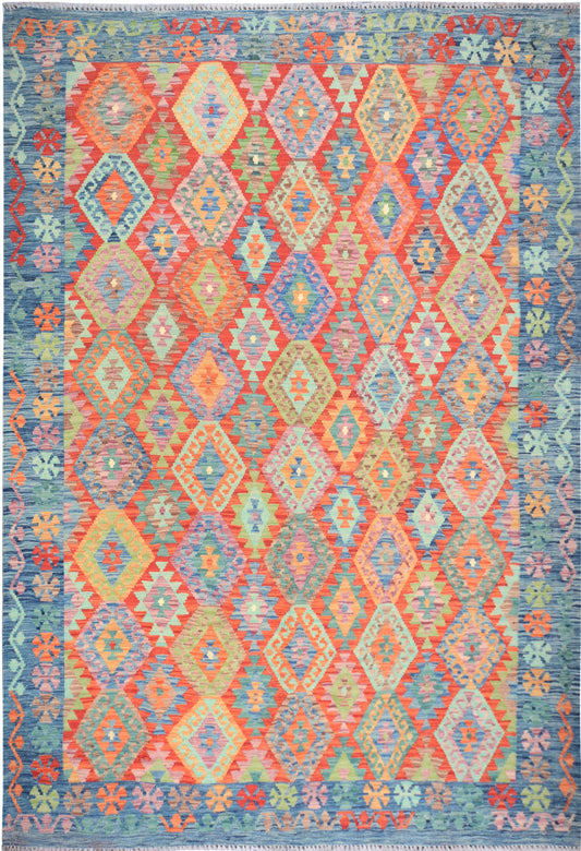 Afghan Vegetable Dye hand woven rug 6x9