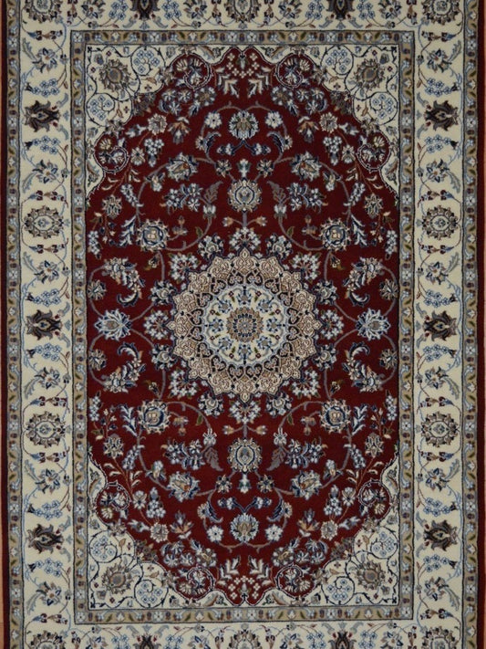 Indian Antique Look Bhadohi hand knotted rug 5x8