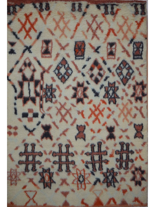 Indian Moroccan Style hand knotted rug 4x6