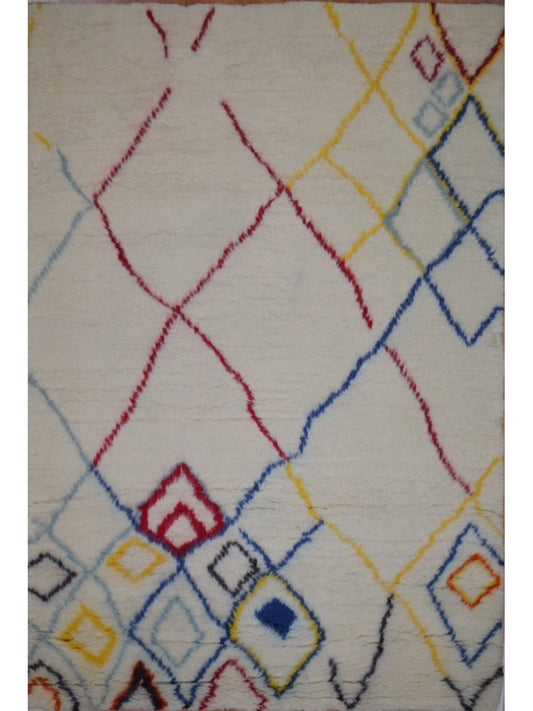 Indian Moroccan Style hand knotted rug 4x6