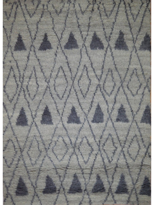 Indian Moroccan Style hand knotted rug 4x6