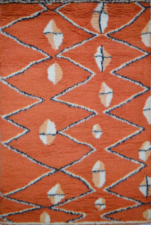 Indian Moroccan Style hand knotted rug 4x6