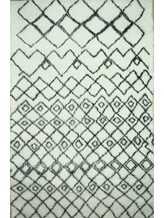Indian Moroccan Style hand knotted rug 5x8