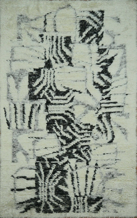 Indian Moroccan Style hand knotted rug 5x8