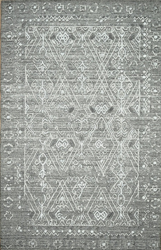 Indian High & Low hand knotted rug 5x8