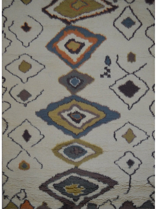 Indian Moroccan Style hand knotted rug 5x8